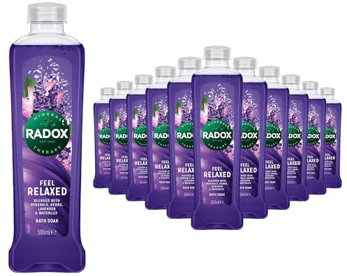 Radox Mineral Therapy Muscle Bath Soak Bubble Bath 500 ml, Bulk Buy (Pack of 12, Lavender and Waterlily)