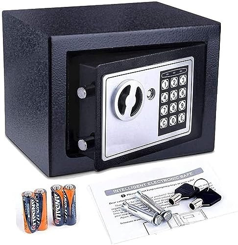 ZJHFFFGD Digitale Sicherheitsbox, Stahlsafe, Geldkassette mit Schloss, für Schmuck und Bargeld im Home-Office-Hotel