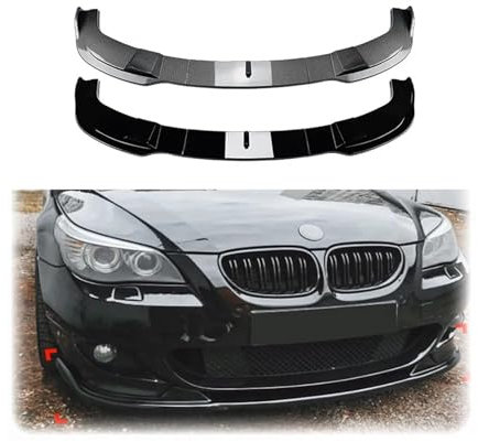 ZWBC Auto Frontlippe Spoiler für BMW E60 E61 Serie 5 525i 530i 540i 550i M Sport 2005-2010,Frontstoßfänger Lippen Körper Autoteile, Antikollisionsschutz, Frontspoiler Protector Splitter Kit
