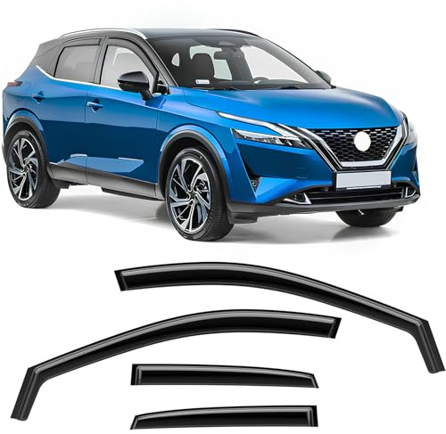 GEARCELL Wind Deflectors Rain Guards Fit for Nissan Qashqai MK3 2021-onwards
