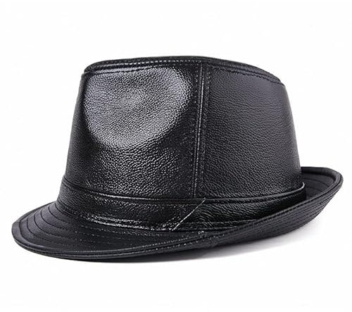 LVUNZJCA Herren-Lederhut Lederhut Gentleman Hut Herren Lederkappe Freizeithut für Laufen, Wandern im Freien(XXL)