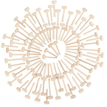 Wooden Mallet, 100pcs Mini Wooden Hammers for Chocolate Portable Breakable Heart Hammer Small Wooden Mallet Mallet Hammer Wooden Hammer for Kids