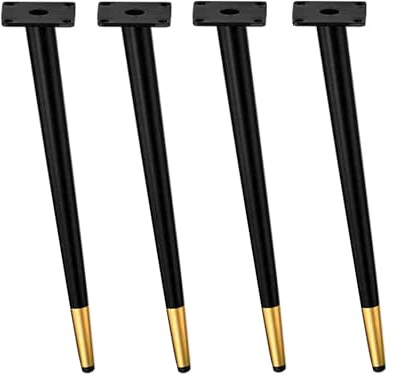 4 Stück Möbelbeine aus Metall,Schwarzes Gold,Konisch Schräg Möbelfüße,DIY Ersatz Möbelbeine,für Sofas,Couchtische,Schränke,Badezimmerschränke,Nachttische,TV-Schränke usw (40cm(15.7in))