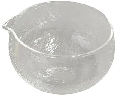 Baoblaze Matcha gehämmert Glasschale Glas Teezubehör handgefertigt mit Ausguss transparentem Teewerkzeug für Liebhaber Geschenk Familie Freund, Style B