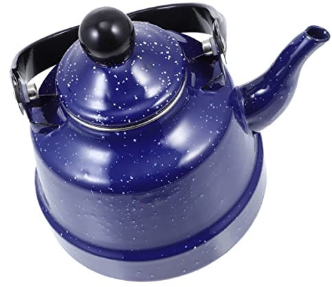 HOLIDYOYO Bouilloire Émail Vintage Avec Poignée Anti-brûlure Théière Décorative Pour Cuisinière Et Induction