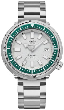 ADDIESDIVE Reloj automático Hombre NH35A Reloj mecanico Cristal de Zafiro BGW9 luminososreloj de Buceo automatico con Pulsera de Acero Inoxidable AD2090