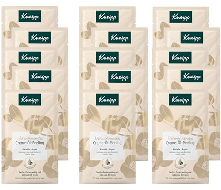 Kneipp Verwöhnendes Creme-Öl-Peeling - Körperpeeling mit wertvollem Arganöl und feinen Zuckerkristallen - 15 x 40ml
