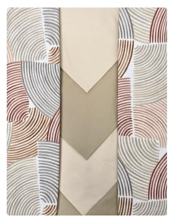 Vionara Home Tovaglia con Tovaglioli in 100% Cotone per 6-12-18 Persone, Servizio da tavola, Tovaglia Rettangolare, Tavolo da Pranzo, Cucina, Feste, Made in Italy (Modern - Sabbia, x6 (150 x 180 cm))
