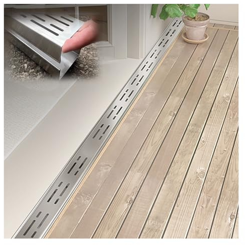 Canale di drenaggio Sottile in Acciaio Inox per Patio - Griglia di Scarico per Garage, Piscina, terrazza - Kit grondaia per Gazebo Estensibile, Larghezza 3,5/5 cm (1 Pezzo, 5x5 cm)