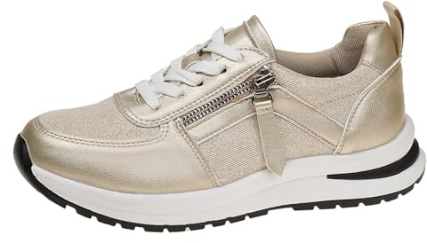 Generisch Shoes Women's Elegant Low Shoes Dirndl Shoes Platform Loafer Sports Shoes Leisure Shoes Boat Shoes Leisure Fabric Shoes Leisure Outdoor Running Shoes Slip Shoes, Rose Gold, 8.5 UK