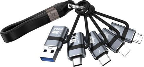 Liaoan USB A to USB C 3.0 OTG Adapter, USB C to Micro Converter, IP to Type-C Converter, and Type-C to USB A OTG 3.0 Adapter (6 Pieces), Supporting Fast Charging and Data Transfer