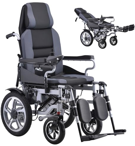 Silla de Ruedas Eléctrica Todoterreno 500W para Adultos, Respaldo Reclinable (90°-160°) con Reposacabezas y Reposapiés, 5 Velocidades, Asiento Ancho 20, Ideal para Personas Mayores