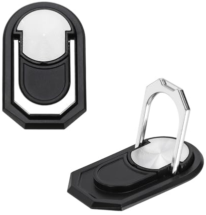 PATIKIL 2PCS Phone Ring Holder, Cellphone Ring Holder Finger Grip Stand 360 Rotation with Adhesive Backing Kickstand for Back of Phone Tablet Car Mount, Black