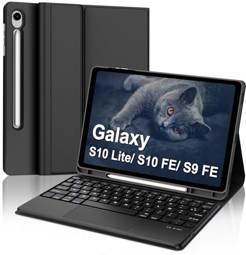 Qivxinnie Coque Clavier pour Samsung Galaxy Tab S10 Lite 10.9 Pouces 2025 | Etui Clavier pour Galaxy Tab S10 Lite/ S10 FE 10.9“ 2025, S9 FE 10.9 2023, S9 11 2023 avec Pavé Tactile, Porte-Stylo, Noir
