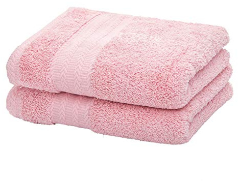 Leisofter Ultra Thick, Soft & Absorbent Cotton Hand Towels for Bathroom(Pink, 2-Pack, 14 x 29) - Multipurpose Towels for Bath, Gym and Spa with Hanging Loop