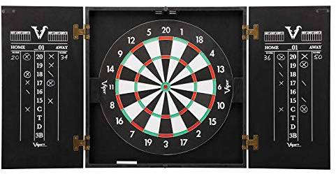 Viper Hideaway darttavla skåp med vändbar traditionell och baseball darttavla