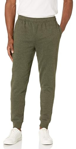 Amazon Essentials Herren Entspannte Jogginghose, Fleece, Bequeme Passform, Olivgrün, L