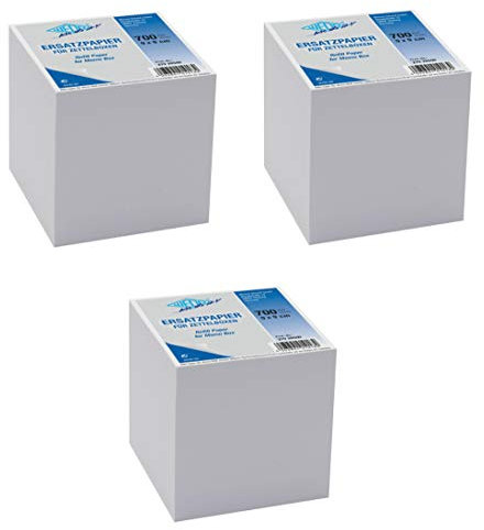 Wedo 27026500 Ersatzpapier (für Zettelbox, holzfrei, 9 x 9 cm, 700 Blatt) (3, weiß)