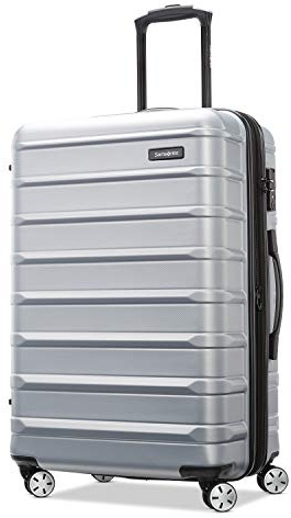 Samsonite Omni 2 24-Inch Medium Checked Hardside Luggage with 360° Spinner Wheels - Scratch Resistant Hardshell - TSA Lock - Expandable Polycarbonate Shell for Lightweight Travel - Artic Silver