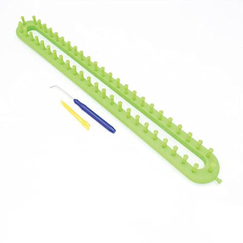 SEIWEI 1 x Webstuhl-Set, Strick-Bastelset, langer Strickwebstuhl für Socken, Schals, Hüte, 47 cm, Grün
