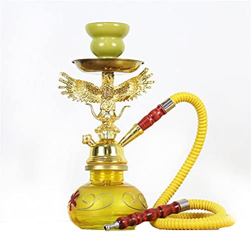 chicha Narguilé Pipe a Fumer - Petit, Belle, et Élégant Ensemble Shisha Doré pour Shisha Fumeur Cadeau pour Homme (Color : Yellow)
