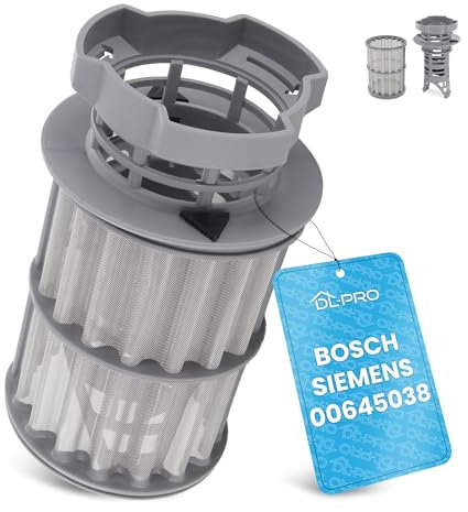 DL-pro Filtre grossier + micro-filtre pour lave-vaisselle Bosch Siemens 00645038 645038 645038 en deux parties pour lave-vaisselle SuperSilence Logixx PerfectDry iQ300, série 2, série 4, série 6