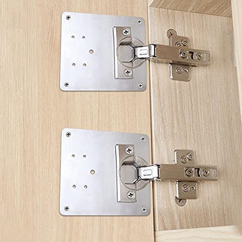 Schrankt眉rscharnier-platte, K眉chenschrankt眉rscharnier-set, Scharnier-Reparatur-Halterungs-Set inklusive Befestigungsschrauben, f眉r Holz, M枚bel, Regale, Schrank (2 St眉ck)