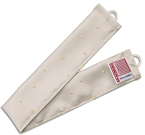 SeGaTeX home fashion Raffhalter Raffband für Wohnmobil Caravan-Vorhang Cupido Sekt gestickte Punkte beige 1 Stück