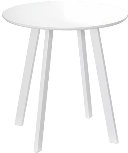 HOMCOM Esstisch 72 x 72 cm Runder Küchentisch für 2 Personen Weiß | Moderner Esszimmertisch, mit Abgeschrägten Beinen, Tisch für Küche, Esszimmer und Wohnzimmer
