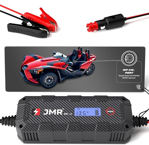 JMR Batterieladegerät für Polaris Slingshot Ranger RZR Xpedition General Sportsman Alle Modelle Autobatterie Ladegerät Erhaltungsladegerät Akkuladegerät Erhaltungsgerät (Lithium-Modus hinzufügen)