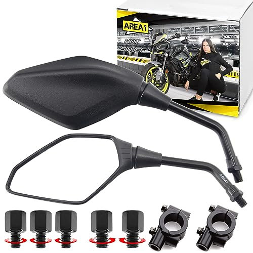 Universal Motorrad Rückspiegel Spiegel Set 1xM10 Rechts+1xM10 Linksgewinde (V68)