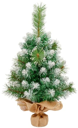 Kleiner Künstlicher Weihnachtsbaum, Uten Tannenbaum mit Schnee 60cm, schwere Basis, für Weihnachten Deko