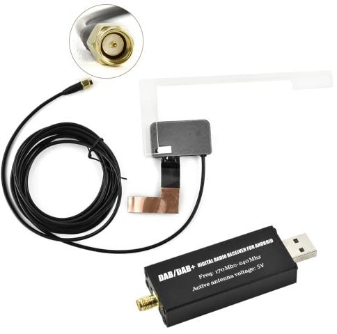 Hodozzy Dab/Dab+ Adaptador Digital Portátil USB 2.0 Dongle, Receptor sintonizador de Radio