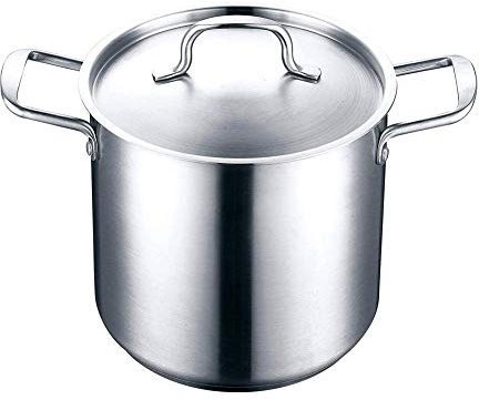 Pentole per verdure con asparagi in acciaio inossidabile con coperchio adatte a tutti i piani cottura, comprese pentole a induzione lavabili in lavastoviglie, padella in argento (dimensioni: 22 cm) ()