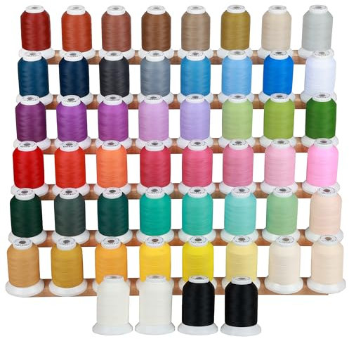 New brothread 100% Frosted Mattes Maschinenstickgarn 52 Spulen 40WT 500M für Brother Babylock Janome Singer Pfaff Husqvarna Bernina Stickmaschinen und Nähmaschinen