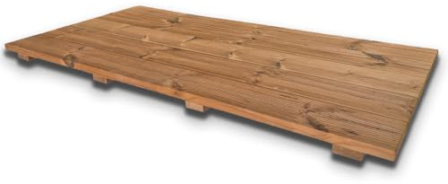 SUNWOOD Repose-douche 120 x 60 cm en bois Thermo-Wood intérieur/extérieur, avec pieds antidérapants