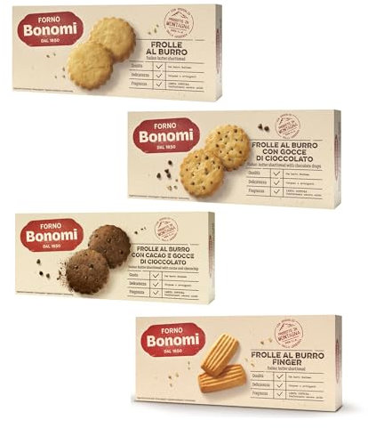 Forno Bonomi Kit Frolle. Gusta tutte le nostre frolle al burro, ideali per uno snack goloso. Contiente 4 Confezioni da 150 g