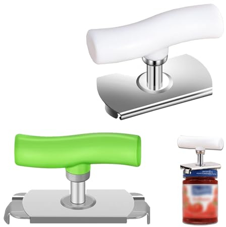 2 Stück Effortless Arthritis Jar Opener, Glasöffner Schraubdeckelöffner, Dosenöffner Manuell für Senioren, Familie, Arbeitssparender Dosenöffner für Kochen, Picknick (Weiß, Grün)
