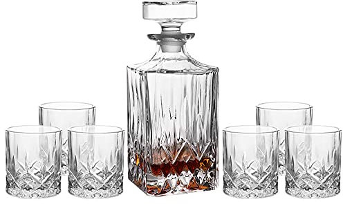 QTANZIQI Verres à Whisky en Cristal, Ensemble de 6 Verres à l'ancienne, pour Boire du Whisky Bourbon, des Cocktails, du Cognac, Cadeau pour Petit ami (Type 5)