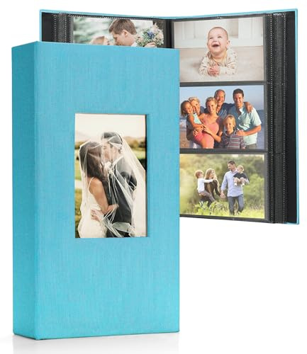 DazSpirit Großes Fotoalbum Einsteckalbum für 408 Fotos (10x15 cm) | Leinenbindung, Personalisierbar, Ideal für Familie, Hochzeiten, Reisen & Baby-Erinnerungen, Fotobuch zum Einstecken