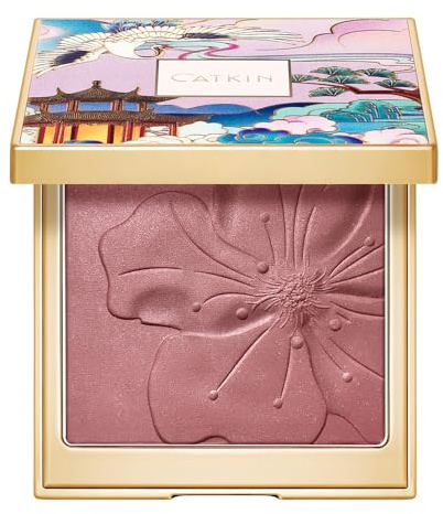 CATKIN Blusher Powder, Blushers for Cheeks Make Up, Highly Pigmented and Buildable, Nude Coral Pink Peach Blush Creates a Lightweight Natural Finish, 10g