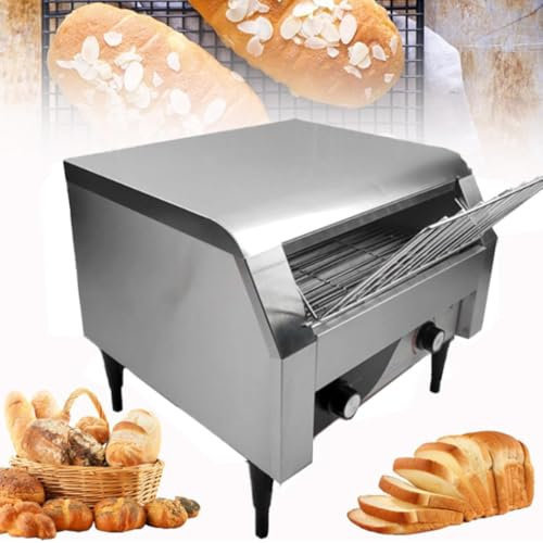 Tostadora comercial de 150/300/450 rebanadas por hora Tostadora industrial para restaurantes Tostadoras transportadoras eléctricas de acero inoxidable de alta resistencia para panadería,450