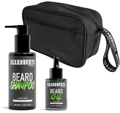Beardburys Professionelles Bartpflege-Set für Herren, Bartshampoo, Bartöl, Kulturbeutel, Zitrusduft, vegan, originelle Geschenke für Herren