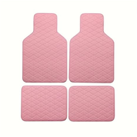Auto-Fußmatten Bodenmatte Langlebiger Schutz Universelles 4 Teiliges Wasserdichtes Autozubehör(ROSA)