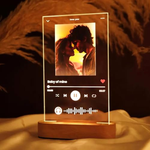 Marco De Fotos Personalizado De Spotify Placa De Spotify, Regalos De Música De Spotify Personalizados For Ella Y Él, Regalos De Fotos Personalizados For Parejas, Novia, Novio, Cumpleaños
