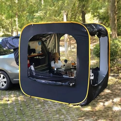Auto SUV Heckklappenzelt Für 5-8 Personen, Heckklappen Zelt SUV, Auto Heckzelt Für Camping Wasserdicht Langlebig, SUV Heckzelt Einfache Einrichtung (Black, 200x200x200cm)