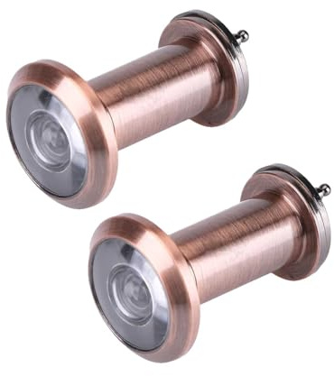2Pcs Door Viewer Peephole,200 Degree Wide Angle Viewer,16mm Door Viewer Wide Angle Door Viewer Home Security Optical Glass Door Scope Viewer for Home Office Hotel (Rose Gold)