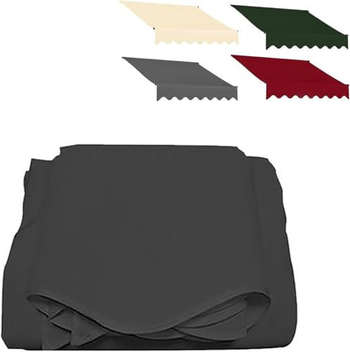 Tessuto di ricambio per tenda da terrazza manuale retrattile con protezione UV, grigio, 3,5 x 3 m, tela per ombrelloni e tende da giardino
