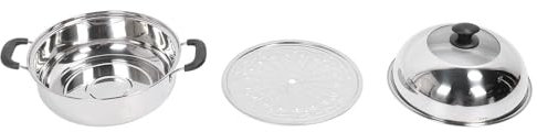 Pentola a vapore in acciaio inossidabile con pentole a vapore a 2 livelli multiuso ispessito per coperchio per panino al vapore di pesce pesce