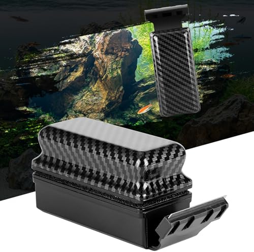 hygger Aquarium Magnetic Brush Fish Tank Glass Cleaner, Self-Floating Glass Algae scrapers, Fish Tank Cleaning Brush Aquarium Cleaning Tool for 10-15mm Thick Acrylic Glass Fish Tank, 2 Blades, L